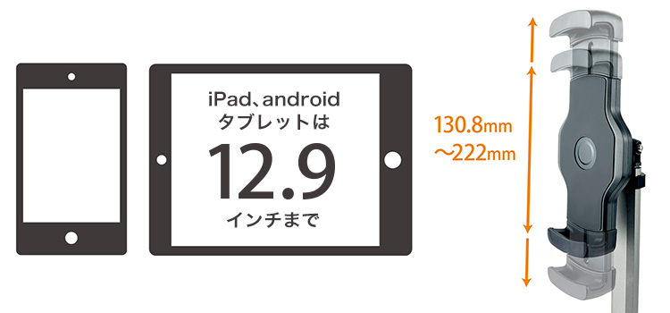 FSAアーム伸縮スタンド式 適応サイズ